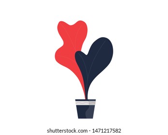 houseplant isolated vector image of element of interior in flat style