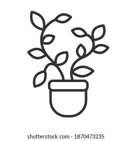 Houseplant line icon in vector