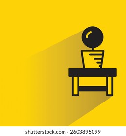 houseplant on table icon with shadow yellow background