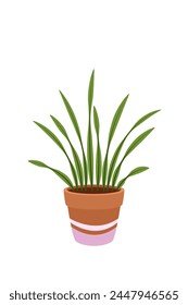 A houseplant in a pot. Garden in the house. Vector on white background.