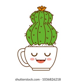 houseplant in pot happy kawaii character