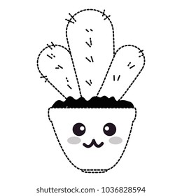 houseplant in pot happy kawaii character