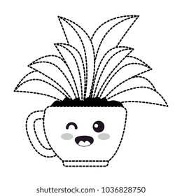 houseplant in pot happy kawaii character