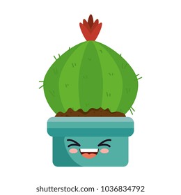 houseplant in pot happy kawaii character