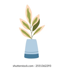 Houseplant in a pot. Home plant palm flowers in pots isolated on white background. Vector illustration. Flat style. Decorative plants for the home.