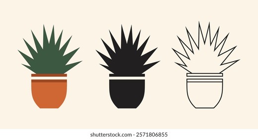 Houseplant in pot vector design 