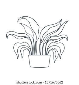 houseplant with potted isolated icon