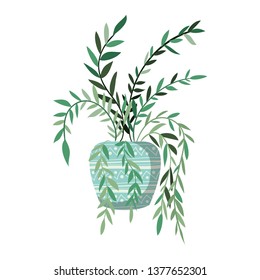 houseplant with potted isolated icon