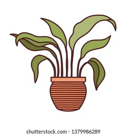 houseplant with potted isolated icon