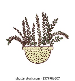 houseplant with potted isolated icon