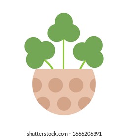 houseplant with potted on white background vector illustration design