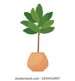 Houseplant tree icon cartoon vector. Urban jungle. Leaves planter cape