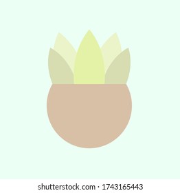 Houseplant vector icon. Minimalist design. Vase, flowerpot, chump.