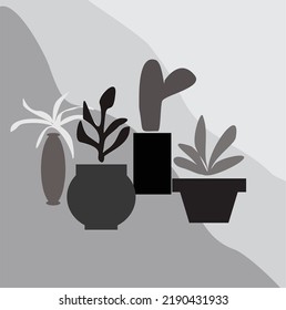 Houseplant wall decoration, minimalist, trendy and simple