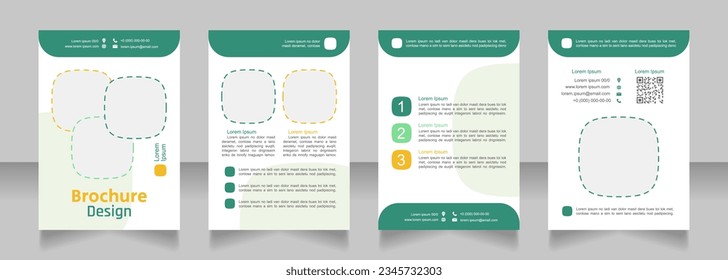 Houseplants blank brochure design. Template set with copy space for text. Premade corporate reports collection. Editable 4 paper pages. Secular One Regular, Rajdhani-Semibold, Arial fonts used