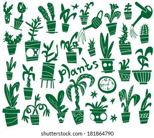 houseplants - doodles set
