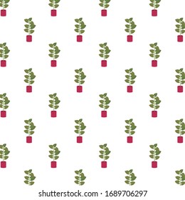 Haushaltspflanzen-Innendekoration Muster Hintergrund Vektorillustration Design