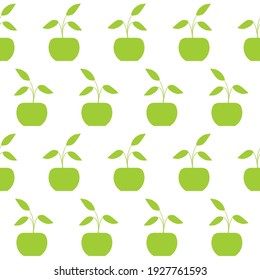 Houseplants in pots. Seamless pattern. Creative flower shop decoration design or flower wrapping paper design. Vector