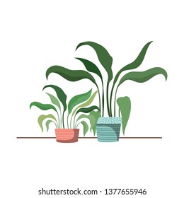houseplants with potted isolated icon