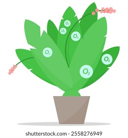 houseplants. potted plants. green plants and oxygen. room decoration. garden. yard. vector illustration