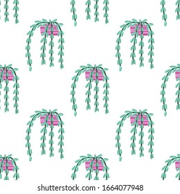 Houseplants  seamless pattern. Vector illustration