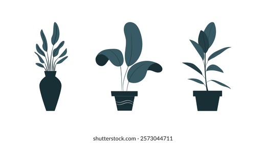 Houseplants. Vector set of outline drawings plants, succulents in pot
Vector Set of Houseplants and Succulents in Pots with Outline Drawings for Modern Design