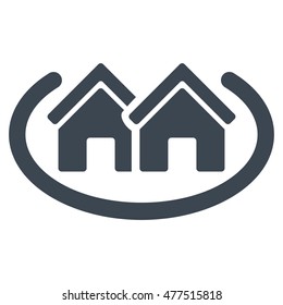 Houses Area icon. Vector style is flat iconic symbol, smooth blue color, white background.