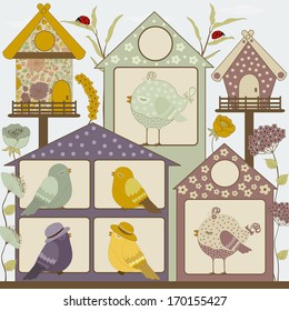 Houses for birds and flowers