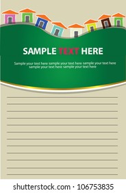 Houses and blank paper for text,Vector