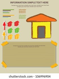 Houses and blank paper for text,Vector