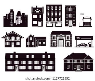 Houses buildings architecture icon