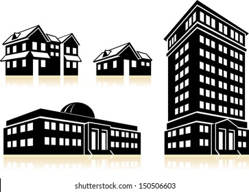 Houses and Buildings Silhouette