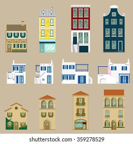 Houses collection,Europe house,vector,illustration