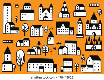 houses doodles
