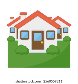 Houses Emoji Icon Illustration. Buildings Vector Symbol Emoticon Design Doodle Vector.