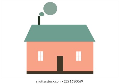 Houses exterior vector illustration front view with roof. Modern. Townhouse building apartment. Home with doors and windows.Black and multi-colored houses on a white background.