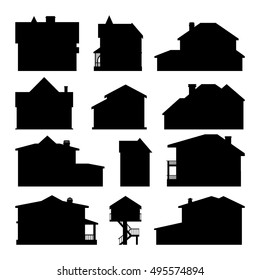 Houses front view vector illustration