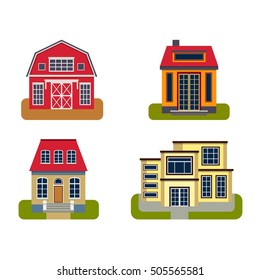 Houses front view vector illustration