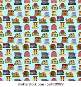 Houses front view vector illustration