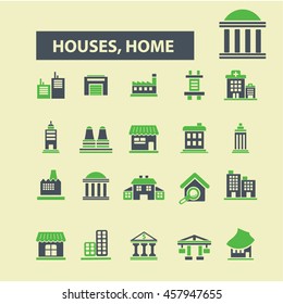 houses, home icons - Shutterstock ID 457947655