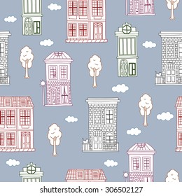 Houses and homes architecture seamless pattern