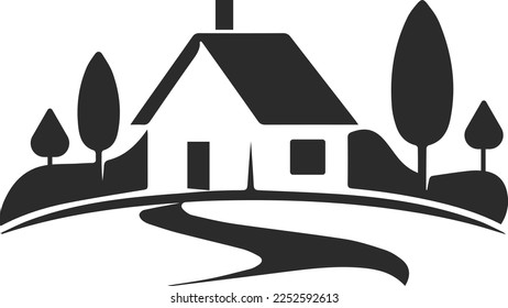 Houses icon, home icon black vector