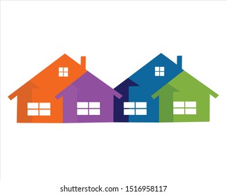 Houses Icon Logo Illustration Stock Vector (Royalty Free) 1516958117 ...