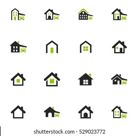 Houses icon set for web sites and user interface