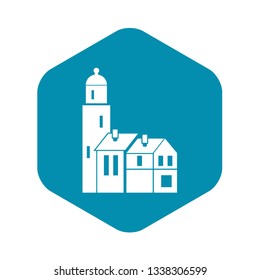 Houses icon in simple style isolated vector illustration. Structure symbol