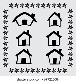 Houses icons, home vector illustration