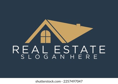 Houses icons and logo templates golden colors isolated on black background