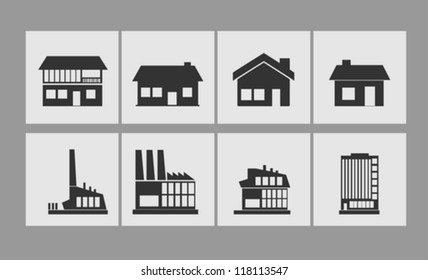 Houses icons set