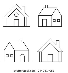 Houses icons set. isolated on white background