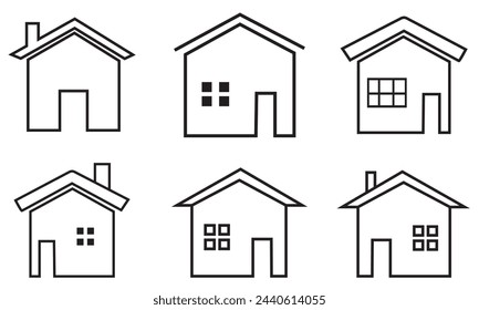 Houses icons set. isolated on white background